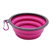 곡물 이송기 휴대용 접이식 실리콘 애완 동물 그릇 350ML/1000ML 강아지 음식 용기 야외 캠핑 개 액세서, 08 Purple_02 650ml