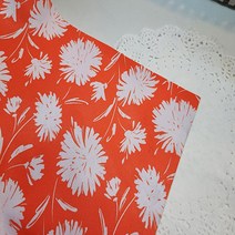 퀼트가게생활방수 기능의 재질 가방지 플라워 오렌지 천 원단, 1개