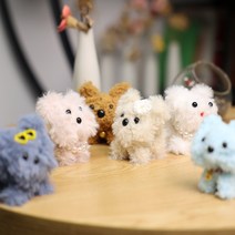 Roomxyd 모루 세트 복실/밍크 털 모루 인형 키링 만들기 철사 공예 DIY (선글라스 눈 코 진주구슬 군번줄 포함), 복실, 크림화이트