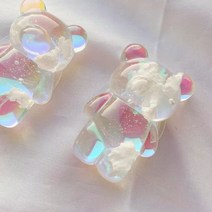 엠크루엘 홀로그램 핸드폰 레진 그립톡, 홀로그램 곰돌이(구름)