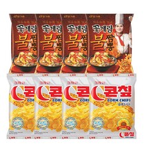 크라운 콘칩 70g 4개 + 꽃게랑 불짬뽕맛 70g 4개, 크라운 콘칩 70 4+ 꽃게랑 불짬뽕맛 70g4
