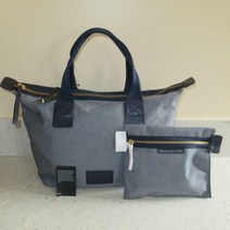 여자명품마크제이콥스가방80008001 Marc by Jacobs Domo Arigato Chambray Gray Blue Zip Tote + Pouch Bag