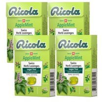 무설탕 스위스 허브캔디 리콜라 애플민트, 40g, 4개