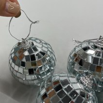 크리스마스 트리 장식 오너먼트 미러볼 반짝이 구슬 별장식 선물 전구 6cm a