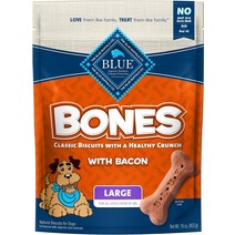 Blue Buffalo Bones Classic Biscuits Bacon Large Dog Treats 16-oz bag