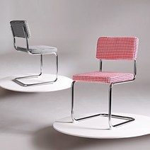 세스카 하운드 디자인 실버 프레임 모던 미드센츄리 카페의자, 레드, 1개