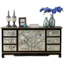 자개장 수납장 나비장 빈티지 장롱 인테리어 전통, 베고니아 꽃과 새(1.4m)