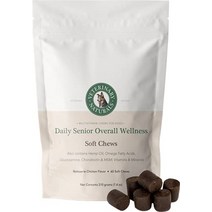 개를 위한 vet naturals 일일 시니어 종합 건강 관절 보조제 - 개를 위한 올인원 개 비타민 w 글루코사민 - 60ct 개 고관절 및 관절 보조제 - 그레인 프리 콩