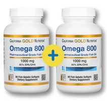 1+1 CGN 오메가3 캘리포니아골드뉴트리션 800 피쉬오일 90소프트젤 kd파마 고약사, 1개, 기본