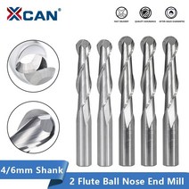 XCAN 2 플루트 밀 4/6mm 샹크 CNC 라우터 비트 초경 엔드 나선형 밀링 커터 목공, 22.4x42x70mm