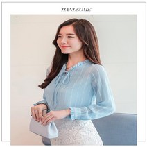 5색 오피스 스커트룩 러플 리본블라우스 여친룩 여름셔츠 세미정장 데일리룩 직장인 대학생 러블리패션