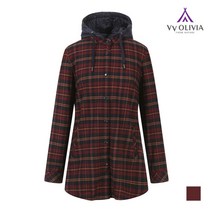 [비비올리비아] 여성 체크후드 탈착 셔츠_VVCNLWW9162