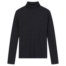 탑텐 22 FW 여성 모크넥 립 골지 긴팔 티셔츠 차콜 CH