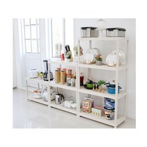 철제 조립식 무볼트 수납 선반 앵글 베란다 선반랙 진열대 다용도 철앵글 경량 수납장 적치대 창고 랙, 노블레스선반아이보리와이드5단