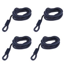 보트 펜더 라인 더블 브레이드 1/4 인치 x 5ft 루프 포함 G0 G1 범퍼 액세서리 4 개, 없음, 한개옵션0