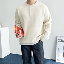 데일트 남자 램스울 오버핏 헨리넥 니트