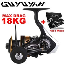 2021 새로운 최대 드래그 파워 18KG 낚시 릴 탄소 와셔 낚시 스피닝 릴 스피닝 베이트 캐스팅 릴 잉어 낚시 루어 릴, 6000 시리즈, 릴 및 마스크