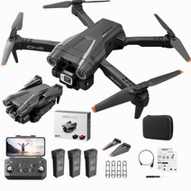I3PRO 4K 고성능 장애물 회피 드론 장시간 비행 옵티컬 플로우 포지셔닝 듀얼 카메라 드론 + 한글 설명서, 검은색 (배터리 총 3개 입니다)