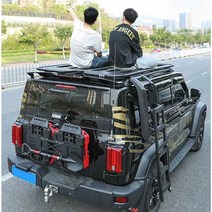 차량용바스켓 루프랙 승용차 지붕형 선반 오프로드, 롱 수하물 선반 + 측면 사다리