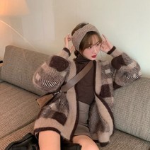 가 겨울옷 펑키 박시 니트 도톰한 밍크 나른한 스타일 앤티크