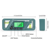 전자각도기 디지털 각도기 자기 고정밀 기반 경사계 레벨 측정 도구 파인더, green