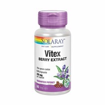 Solaray 솔라레이 바이텍스 체이스트 베리 추출물 225mg Vitex Chaste Berry Extract 베지캡슐 60정, 1팩