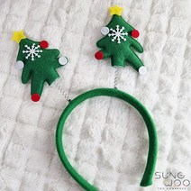 크리스마스 스프링 머리띠 루돌프 사슴뿔 머리띠 7가지 종류선택, 7. 그린 트리