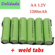 전기 자전거 배터리 100% 원래 1.2V AA 배터리 1.2V 충전식 배터리 1200mah AA NiMH 솔더 핀 DIY 전동