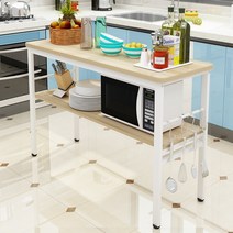 아일랜드 주방 보조 조리대 홈바 테이블 다기능 렌지대 팬트리수납장, 이층 길이 100 폭 40 높이 80