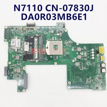 노트북 메인보드 CN07830J 메인 보드 Dell Inspiron 17R N7110 노트북 마더 DA0R03MB6E1 HM67 DDR3 PGA989, 한개옵션0