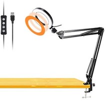 작업대 조명 회전 클램프 암이 있는 책상 링 라이트 20.3cm8인치 USB 독서 공예 메이크업 유튜브 라이브 스트리밍 연구 건축가 제도 Acetaken USA 미국