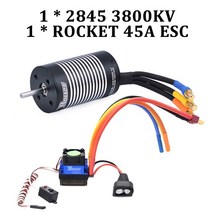 자동차 브러쉬Surpass Hobby-로켓 2845 브러시리스 모터 방수 45A 60A 80A ESC 1/12 RC 자동차 390 WLtoys, 07 3800KV 45A ROCKET