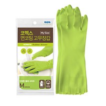 코멕스 면코팅 고무장갑 M, 그린, 3개