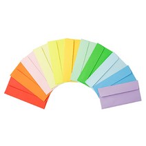 상우문화사 가로형 칼라봉투/머니봉투 170x85mm 8매포장 40봉BOX판매, 분홍