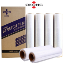 오공 스트레치필름 공업용랩 산업용 포장용 파레트 비닐랩, 20mic x 500mm x 300m(4롤), 1개
