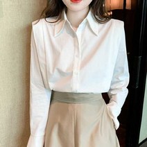 콜스[1306]-숄더 주름 슬릿 커프스 블라우스