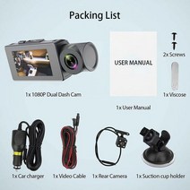 블랙박스가성비 자동차블랙박스 룸미러 추천 3카메라 렌즈 자동차 DVR 채널 대시캠 HD 1080P 블랙박스 듀, 01 Black_03 64GB