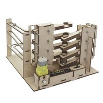과학 실험 교육 키트 3D 나무 대리석 실행 전기 DIY 조립 기계 장비 엔지니어링 모델 완구, [01] 밝은 회색