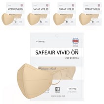 세이프에어 비비드온 국산 새부리형 컬러마스크, 10매입, 5개, 베이지