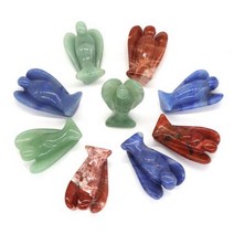 천사상 돌 수호자 천사 입상 자연 치유 크리스탈 동상 홈 스톤 장식 공부 공예 선-178, Random Mix Stones+1