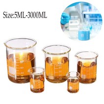 파이렉스 유리 비커 붕규산염 GG-17 눈금 화학 메스 3000ml-5ml, 08 300ml