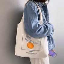 디작소 여성 귤나무 캔버스 에코백 숄더백