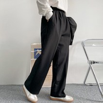 남자 통큰 편한 데일리 밴딩 고무줄 와이드 슬랙스 바지 5컬러