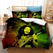 신혼침구 호텔침구 Bob Marley-3D 프린트 침구 세트 이불 커버 베개 침대 시트 없음
