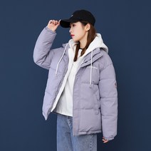 DFMEI 여성용 느슨한 패딩 후드 짧은 패딩 재킷
