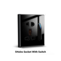 컴퓨터파워선 모니터전원케이블Avoir 벽 리셋 스위치 블랙 영국 콘센트 듀얼 Usb 충전기 유리 패널 범용 전, 18 5 Hole Socket