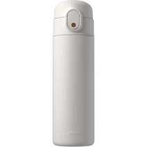 500ml 보온병 물병 스테인레스 스틸 재사용 가능한 보온병 빨대 이중 벽 땀 방지 디자인 누출 방지 및 유출 방지 (회색), 하얀색