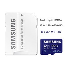 메모리 SAMSUNG 메모리 카드 EVO Plus TF 512GB 256GB A2 U3 V30 64GB A1 U1 V10 SDXC 마이크로 SD 160 메, 07 MDK 512GB