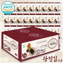 광천 김공장 들기름 향 품은 광천김 세트 36봉 [HACCP 인증] [바삭한 감칠맛], 조미김 4g