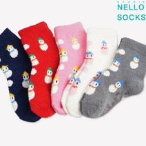 넬로삭스 유아 아동 눈사람수면양말(3족) 겨울 양말 세트
